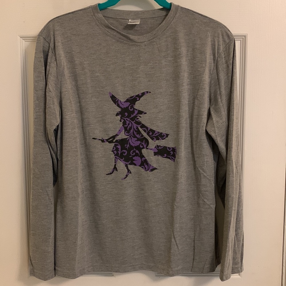 Heather-grey “Purple Witch” Long-sleeve Shirt